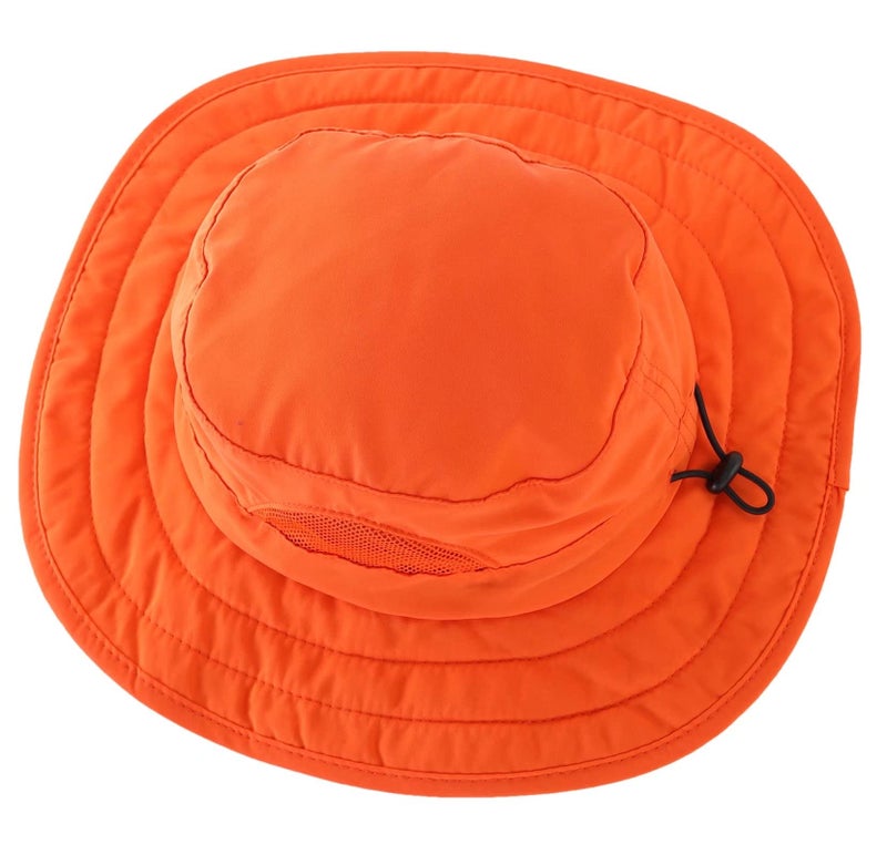 Connectyle Kids UPF 50+ Bucket Sun Hat UV Sun Protection Hats Wide Brim Summer Beach Hat Orange - Image 3